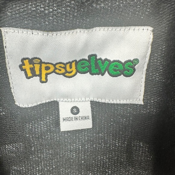 Tipsy Elves Skeleton Costume Jumpsuit Full Zip Hooded Black Adult Size S‎ - Picture 2 of 9